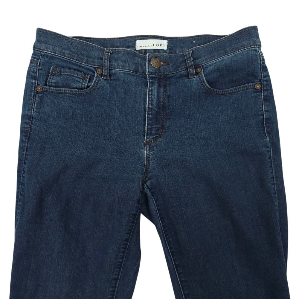 Loft Modern Skinny Jeans Womens Size 28/6 Mid Rise Dark Wash Stretch Denim - Picture 8 of 14